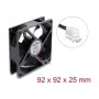 Delock Axiaalventilaator 48 V DC, 92 x 92 x 25 mm, 2-pin ventilaatori pistikuga, must