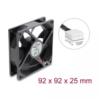 Delock aksiaalventilaator 48 V DC 92x92x25 mm 4-Pin PWM (67452), must