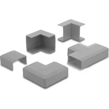 Delock kaablikanali ühendusdetail 40 x 19 mm kanalile, 5-osaline komplekt, hall 22110