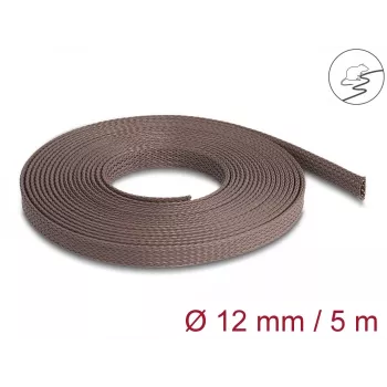 Delock kaablihaldusvarrukas, 12 mm, punutud, näriliste kindel, veniv, 5 m, pruun