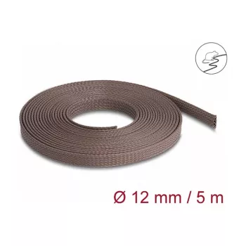 Delock kaablihaldusvarrukas, 12 mm, punutud, näriliste kindel, veniv, 5 m, pruun
