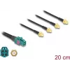 Delock kaabel Mini FAKRA Z emane quad - 4 x SMA isane 0,2 m RG-174 90283