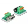 Delock D-Sub 9 emane 6-kontaktilise klemmliistu adapter koos tiibkruvide ja surunupuga 66556