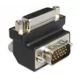 Delock DVI-I 24+5-pin emane VGA 15-pin isane 90° nurgaadapter – must 65425