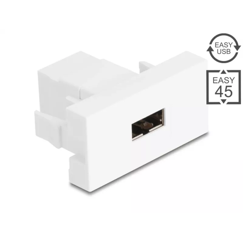 Delock Easy 45 moodul EASY-USB 2.0 Type-A emane EASY-USB Type-A emane valge 90866