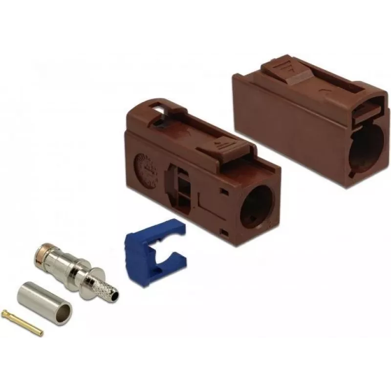 DeLOCK FAKRA F pesa 25 mm (pikk) krimpliiitmiseks - pähklipruun, RAL 8011 89690