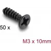 Delock ventilaatori kruvide komplekt M3 x 10 mm, 50 tk, must 60986