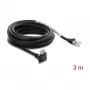 Delock GigE kaamerakaabel Cat.6 S/FTP 3m, RJ45 90° nurga all pistik kruvidega (28mm) kuni RJ45 sirge pistik, must