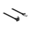 Delock GigE kaamera kaabel RJ45 pistik 90° nurga all kruvidega, pistiku pikkus 28 mm kuni RJ45 pistik Cat.6 S/FTP 5 m must
