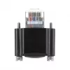 Delock GigE kaamerakaabel RJ45 isane 90° nurgaga kruvidega, 28 mm pistiku pikkus kuni RJ45 isane Cat.6 S/FTP 1 m must