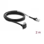 Delock GigE kaamera kaabel RJ45 isane 90° nurga all kruvidega RJ45 isasele, Cat.6 S/FTP, 2m, must
