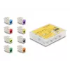 Delock Keystone moodul RJ-45 emane LSA emane STP CAT 6a, 8-pakk (hall, sinine, kollane, punane, roheline, oranž, violetne, neoonkollane) 87896
