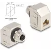 Delock M12 adapter X-kodeeritud 8-pin emane RJ45 emane Cat.6A STP metall 60685