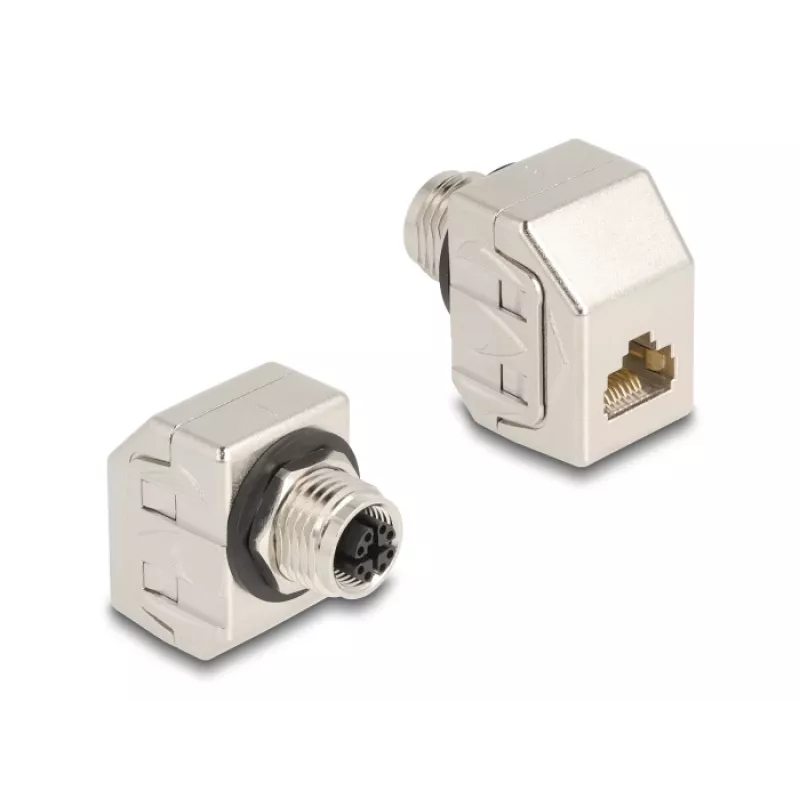 Delock M12 adapter X-kodeeritud 8-pin emane RJ45 emane Cat.6A STP metall 60685