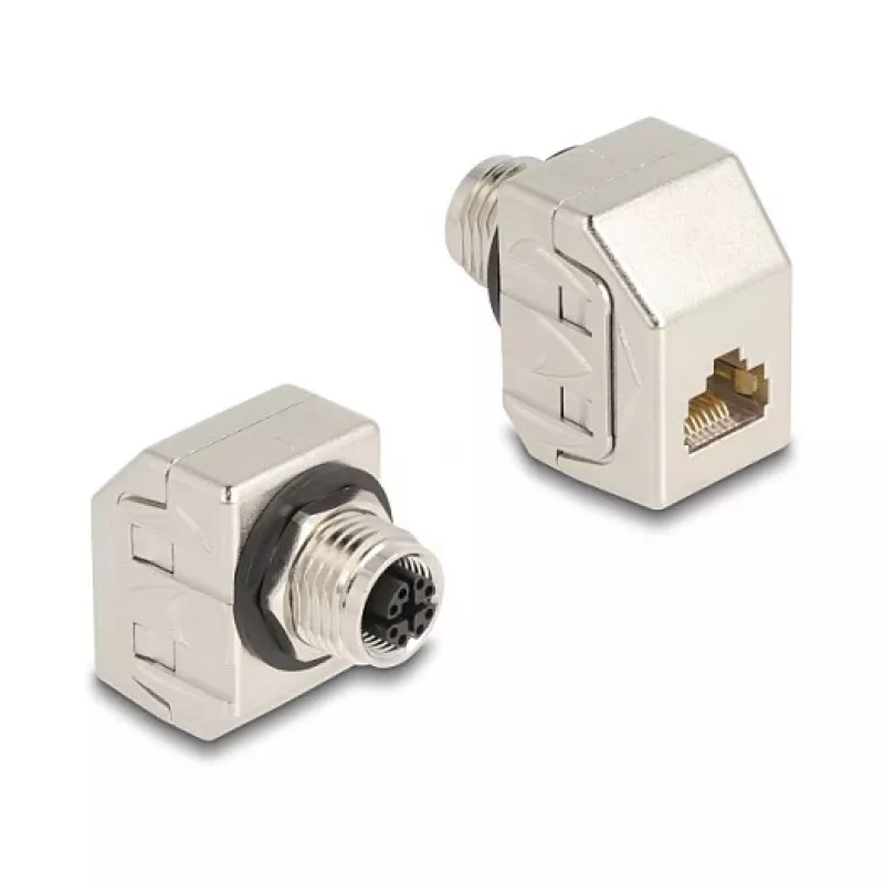 Delock M12 adapter X-kodeeritud 8-pin emane RJ45 emane Cat.6A STP metall 60685