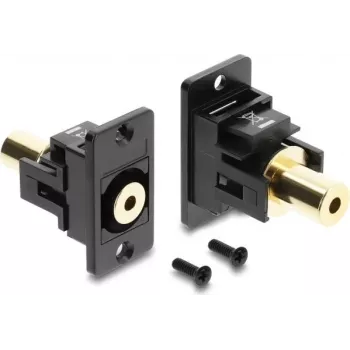 Delock paneelile paigaldatav 3,5 mm 4-kontaktiline emane-emane pesaühendus, kullatud, must 91223