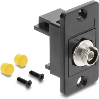 DELOCK Paneelpaigaldusega FC Simplex emane-emane adapter, metallkorpus, keraamiline hülss, must (91189)