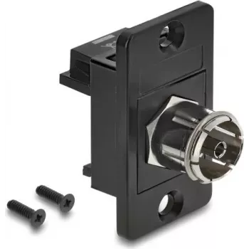 DELOCK paneelile paigaldatav IEC C14 isane F-tüüpi emane adapter must 91196