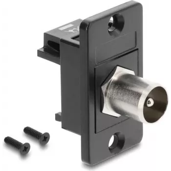 DELOCK Paneelile paigaldatav IEC C14 pistik F-tüüpi pesa adapter, must 91204