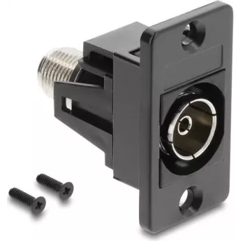 DELOCK Paneelpaigaldus IEC C14 F-tüüpi emane adapter must 91195