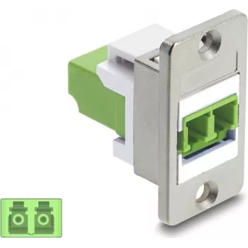 Delock paneelpaigaldusega LC Duplex ühendusmuhv Multimode OM5 Laimiroheline Hõbedane Äärik 91105