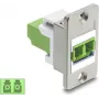 Delock paneelpaigaldusega LC Duplex ühendusmuhv Multimode OM5 Laimiroheline Hõbedane Äärik 91105