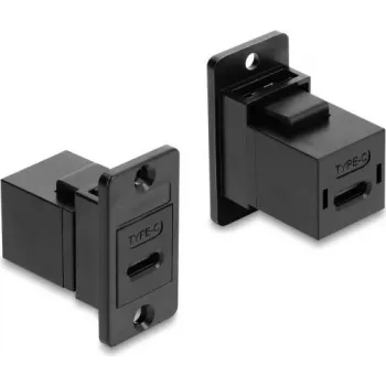 Delock paneelpaigaldus USB 2.0 Type-C emane-emane kaabel, must, 0,3 m, 480 Mbps, topeltvarjestatud 91926