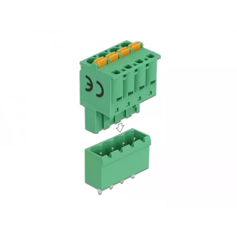 Delock PCB klemmliistu komplekt 4 kontaktiga 5,08 mm sammuga vertikaalne (66501)