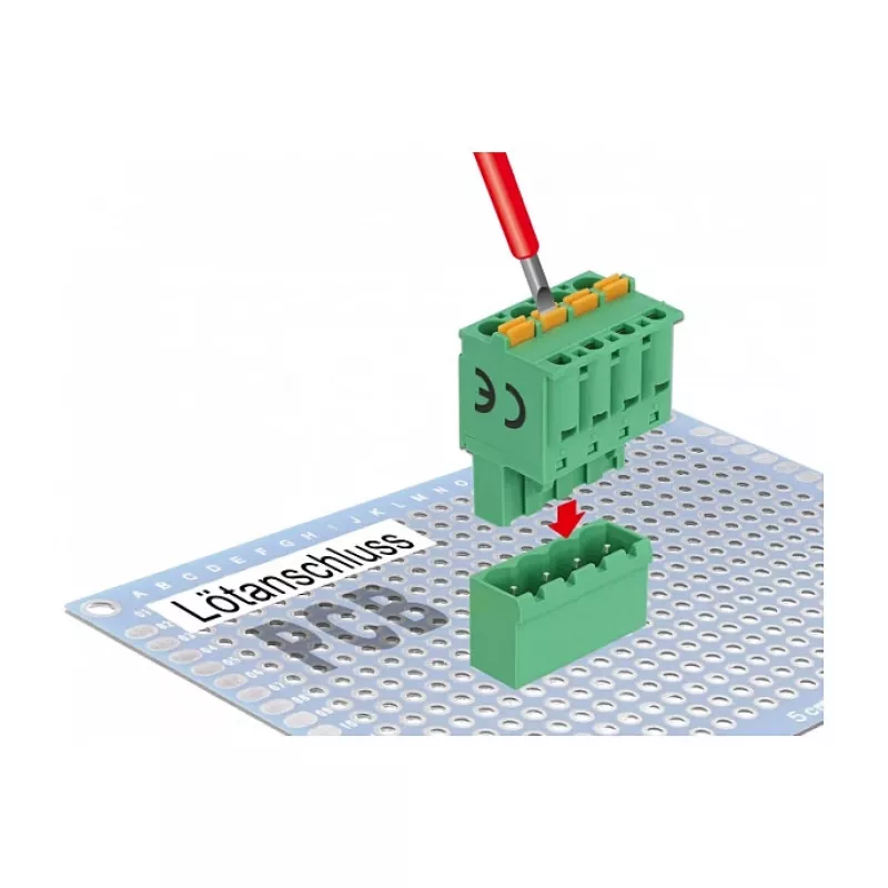 Delock PCB klemmliistu komplekt 4 kontaktiga 5,08 mm sammuga vertikaalne (66501)