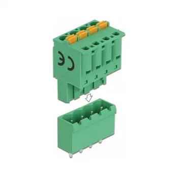 Delock PCB klemmliistu komplekt 4 kontaktiga 5,08 mm sammuga vertikaalne (66501)