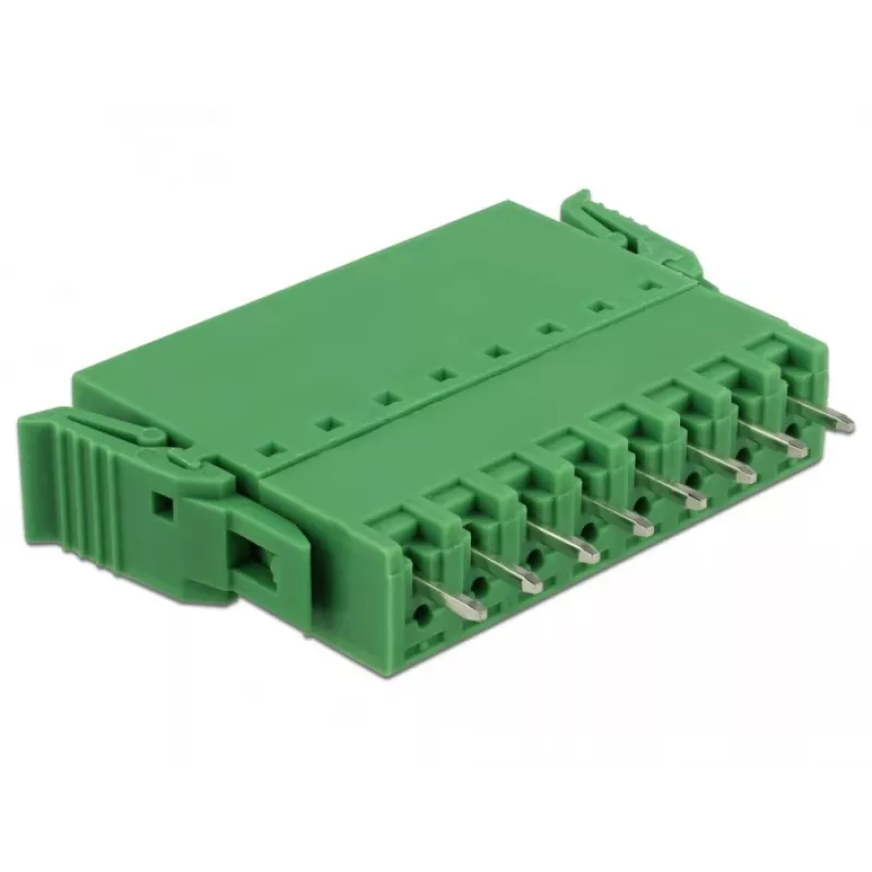 Delock PCB klemmliistu komplekt 8-kontaktiline 3,81 mm sammuga vertikaalne roheline (10 tk) 65974