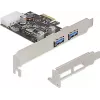 Delock PCI Express x1 kaart 2 x USB 3.2 Gen 1 Type-A jaoks, madalprofiil