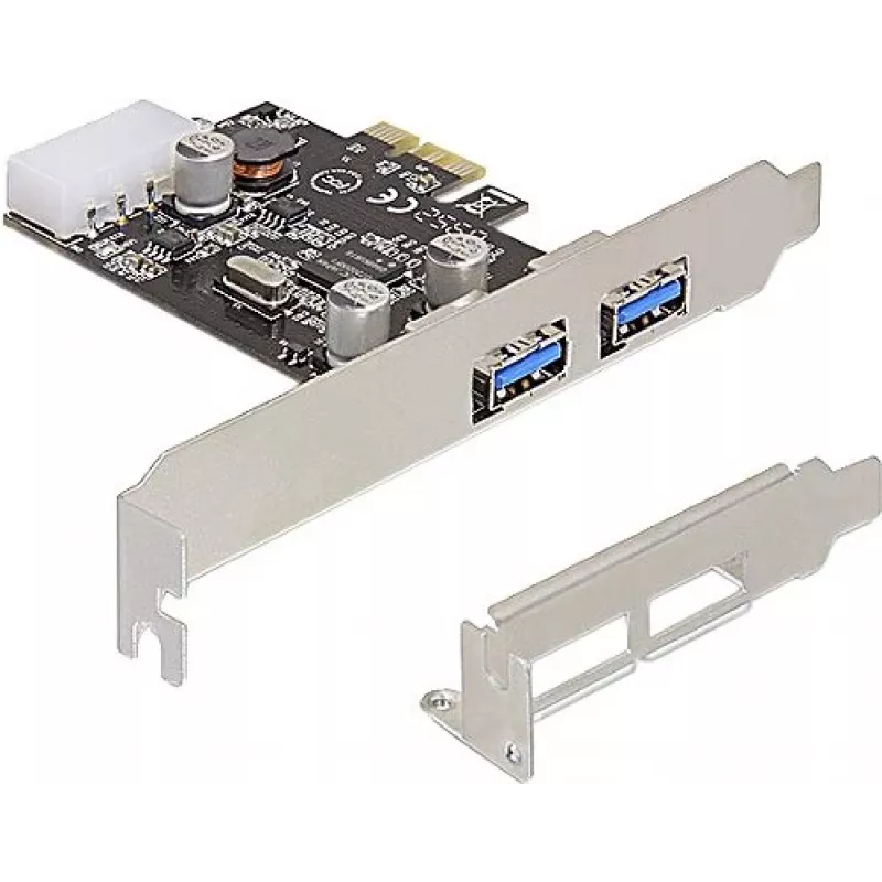 Delock PCI Express x1 kaart 2 x USB 3.2 Gen 1 Type-A jaoks, madalprofiil