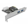 Delock PCI Express x1 kaart 2 x USB 3.2 Gen 1 Type-A jaoks, madalprofiil