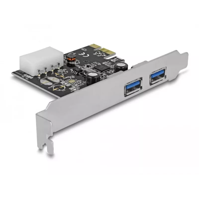 Delock PCI Express x1 kaart 2 x USB 3.2 Gen 1 Type-A jaoks, madalprofiil