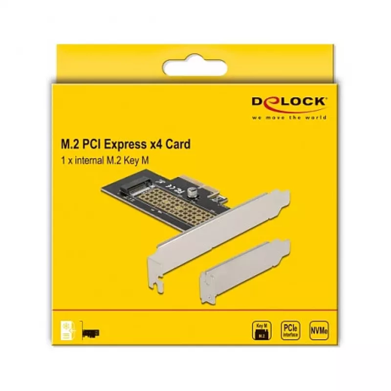 Delock PCI Express x4 kaart 1 x sisemisele NVMe M.2 Key M 80 mm - madala profiiliga vormitegur 90047
