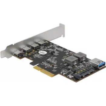 Delock PCI Express x4 kaart 4 x USB Type-C + 1 x USB Type-A - SuperSpeed USB 10 Gbps - madala profiiliga vormitegur, USB kontroller