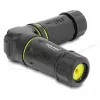 Delock RJ45 emane RJ45 emane Cat.6 jätkuklemm M23 x 1,5 mm keermega, 90° nurga all, IP68 tolmukindel ja veekindel, must
