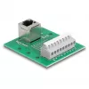 Delock RJ45 pesa klemmliistule surunupuga DIN-liinile, nurga all (66993)