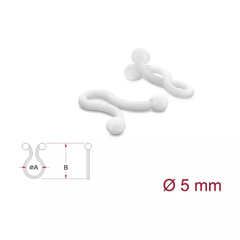 Delock Spiraalne kaabliklamber 5 mm läbipaistev, 100 tükki