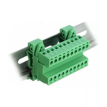 DELOCK klemmliistu komplekt DIN-liinile 10-kontaktiline 5,08 mm sammuga nurga all