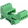 DeLOCK klemmliideste komplekt DIN-liinile, 4-kontaktiline, 5,08 mm sammuga, nurga all