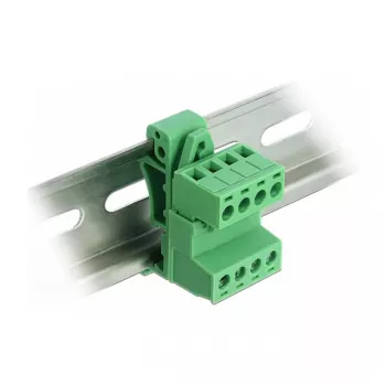 DeLOCK klemmliideste komplekt DIN-liinile, 4-kontaktiline, 5,08 mm sammuga, nurga all