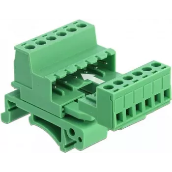Delock klemmliistu komplekt DIN-liinile 6-pin, 5,08 mm sammuga, nurga all