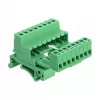 DeLOCK klemmliistu komplekt DIN-liistule, 8-pin, 5,08 mm samm, nurga all, roheline