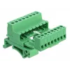 DeLOCK klemmliistu komplekt DIN-liistule, 8-pin, 5,08 mm samm, nurga all, roheline