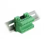 DeLOCK klemmliistu komplekt DIN-liistule, 8-pin, 5,08 mm samm, nurga all, roheline