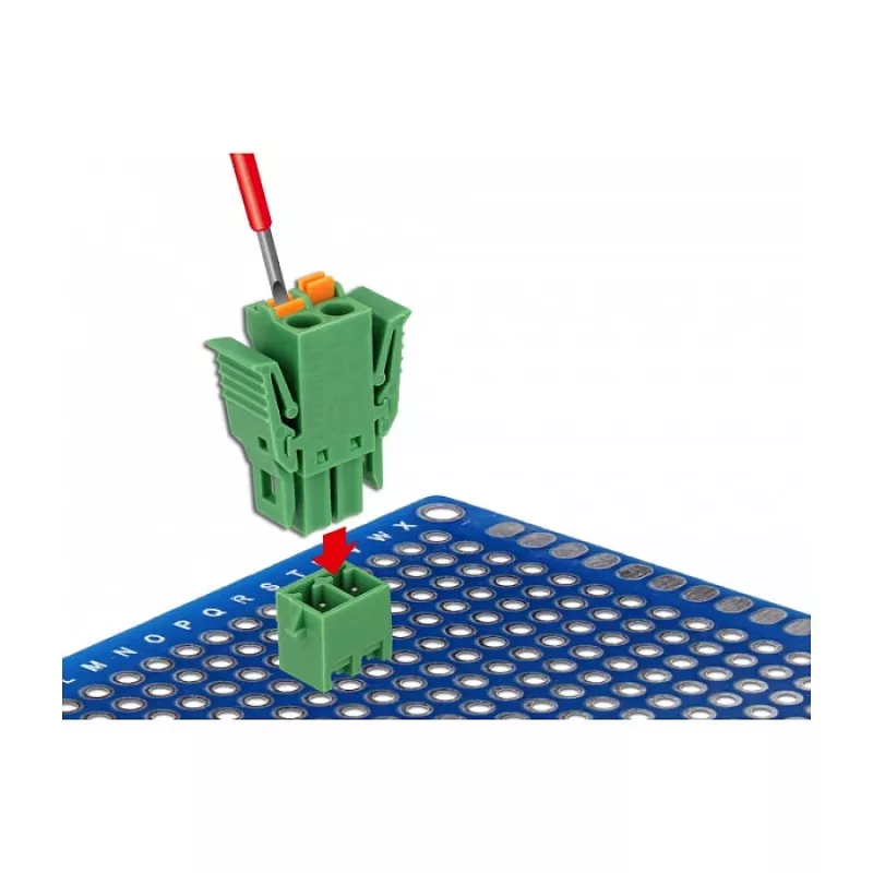 Delock klemmliistude komplekt trükkplaadile 2-pin 3,81 mm sammuga vertikaalne (65968)