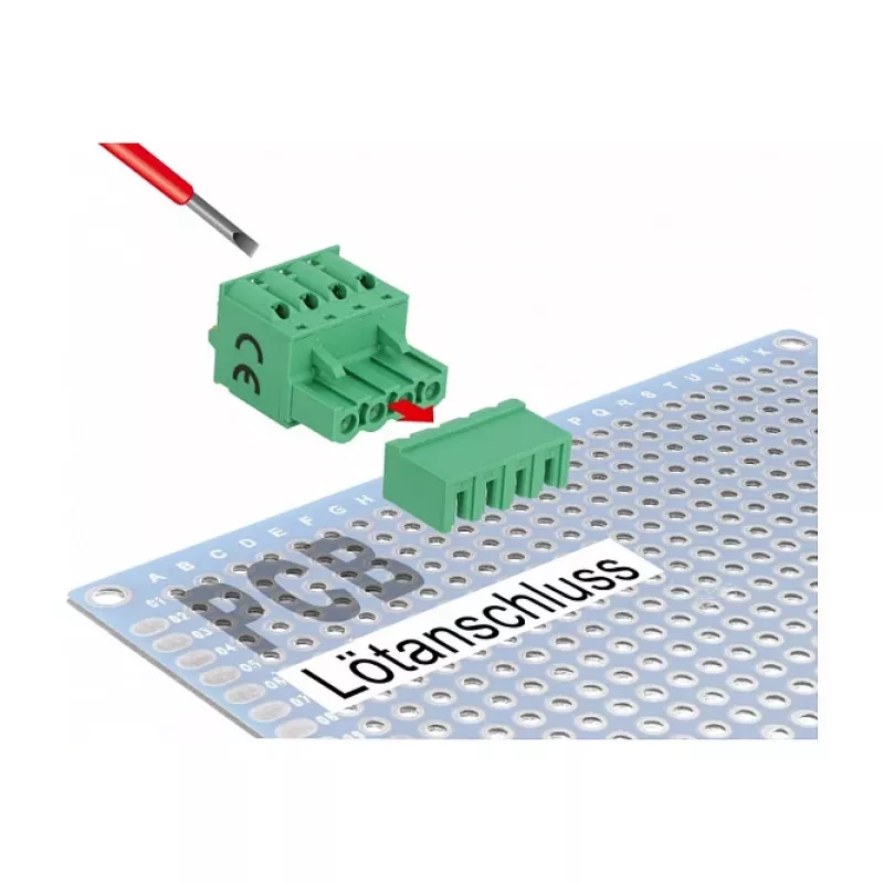 Delock klemmliistu komplekt PCB-le 4 kontaktiga 5,08 mm sammuga horisontaalne 66506