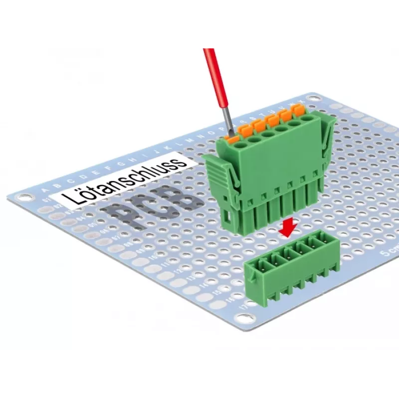 Delock klemmliistude komplekt trükkplaadile 6-pin 3,81 mm sammuga vertikaalne (65972)